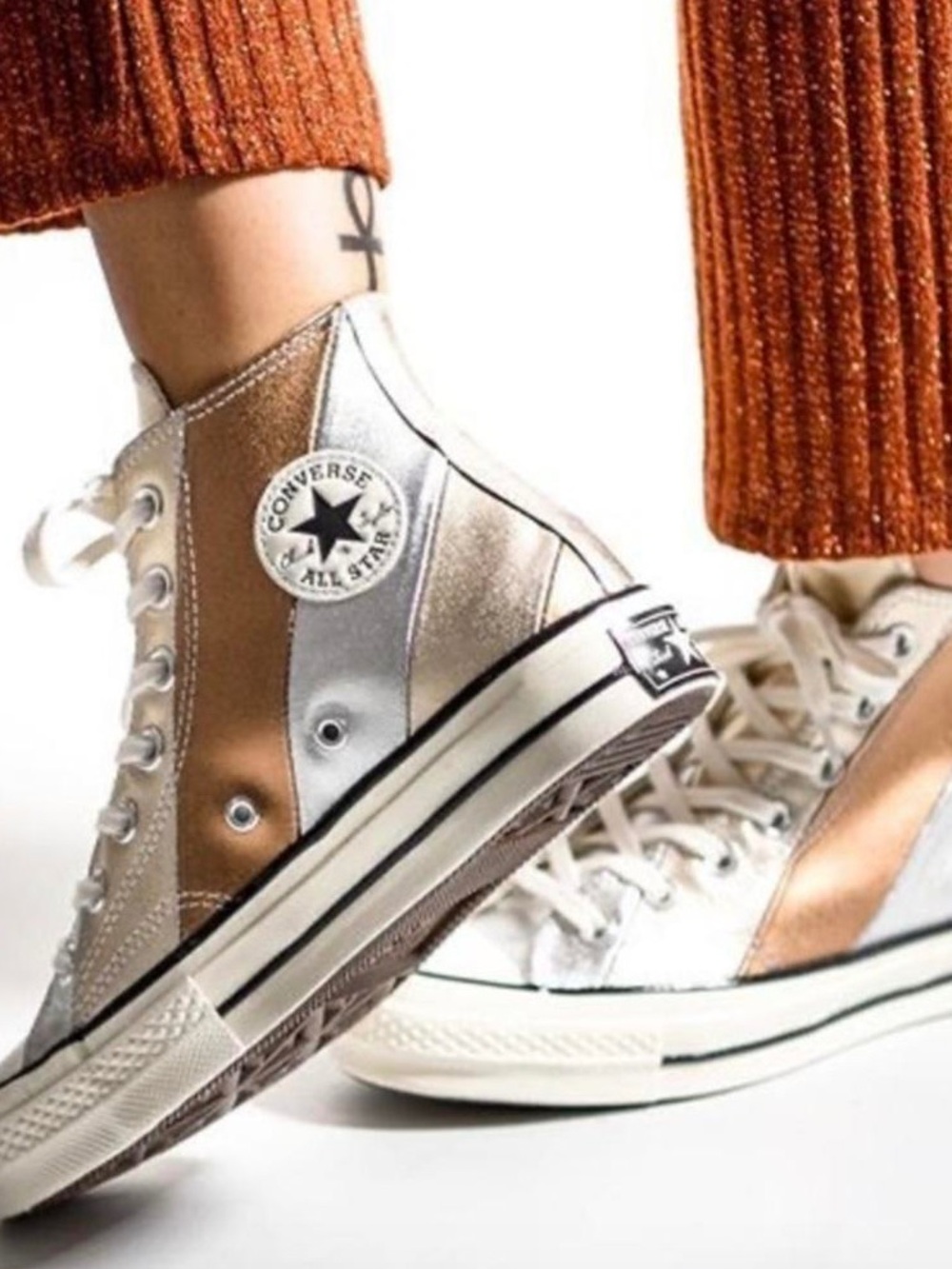 Lmt Ed. Converse Chuck 70 Wms ‘Metallic Rainbow’ Leather High Top Womens Sz 8